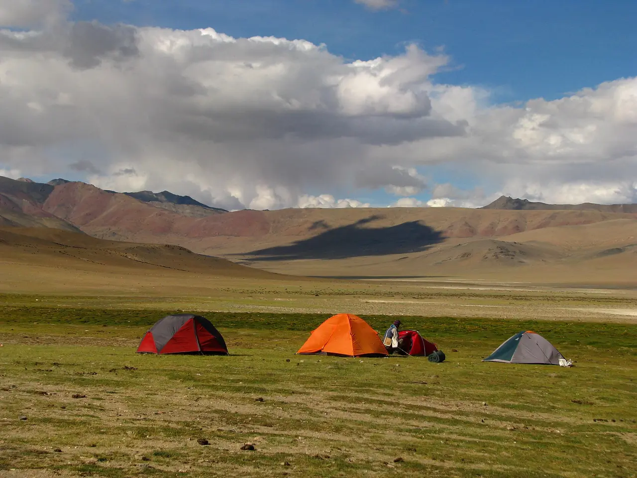 Tents pitched on the Changthang plateau