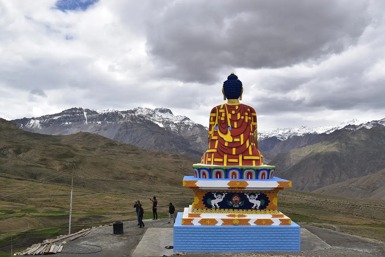 Buddha statue overlooking Langza in Spiti