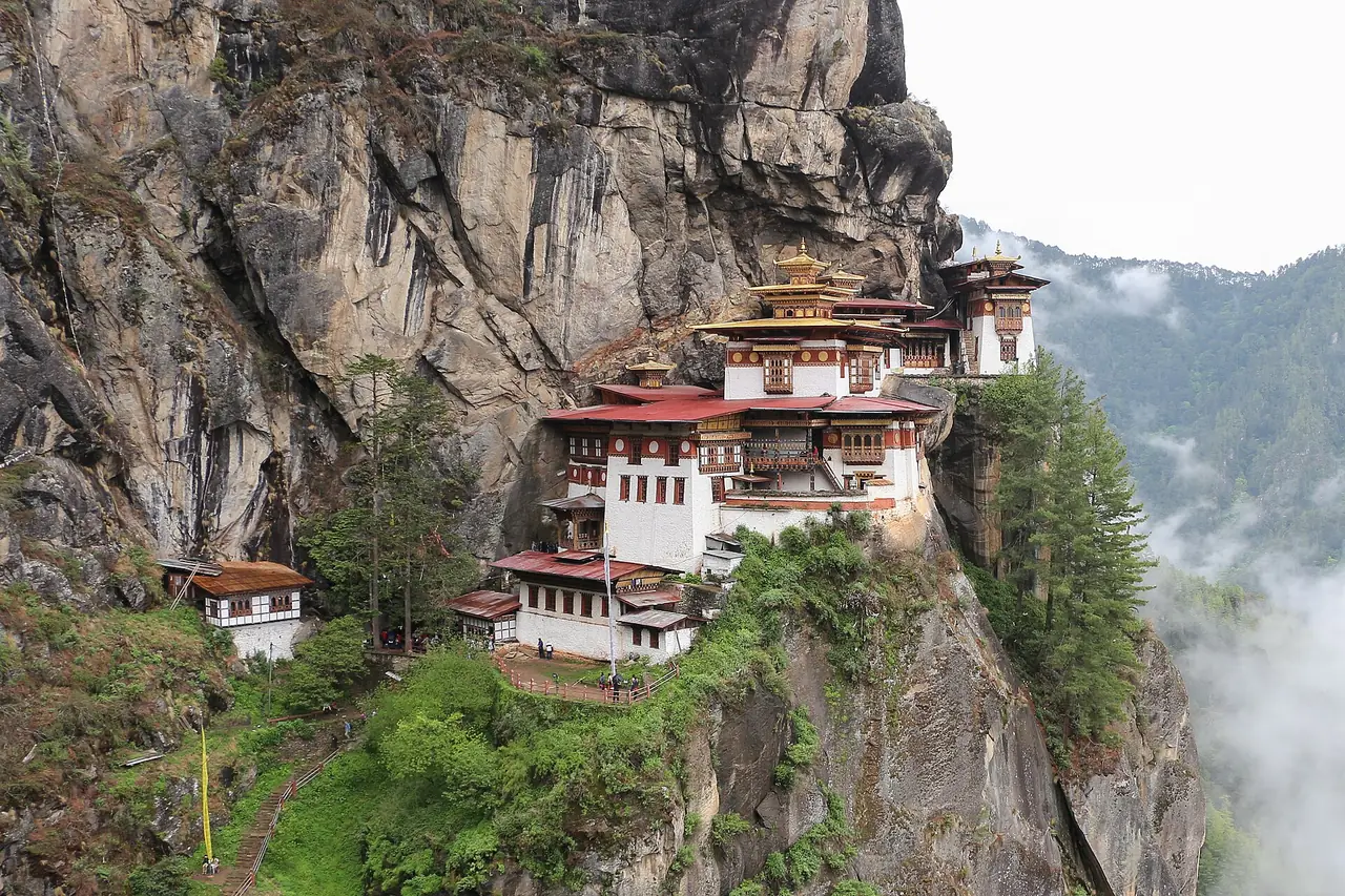 Taktsang Monastery on its cliff above the Paro valley